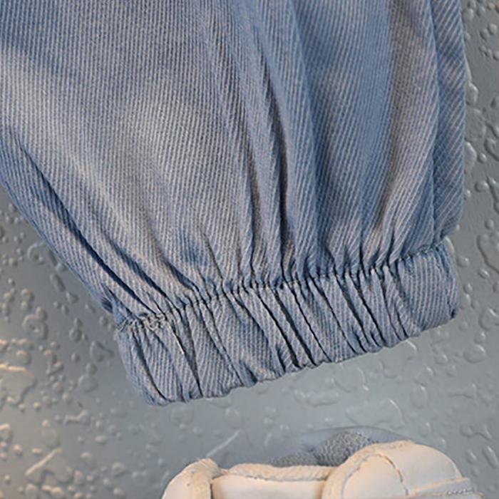 Children's Mosquito Pants Summer Thin Boys and Girls Sunscreen Jeans Breathable Leggings Car Embroidery Casual Pants