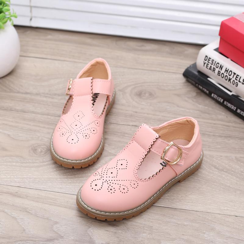 Girl's Soft Soled Hollow Out Breathable Single Shoes Girls' Non Slip Solid Color Princess Shoes