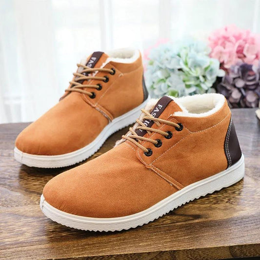 Men's Winter and Autumn Cloth Shoes Non-slip Shoes All-match Casual Shoes Snow Boots High-top Sneakers