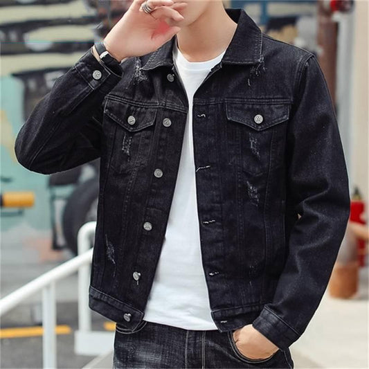 Casual Slim Mens Denim Jacket Plus Size 5XL Bomber Jacket Men High Quality Cowboy Men's Jean Jacket