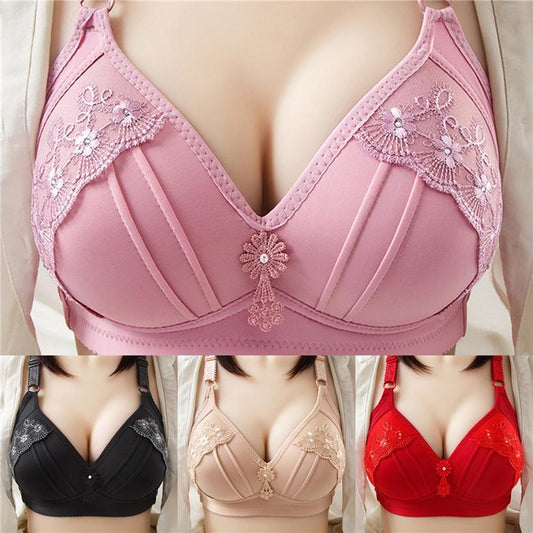 High-quality Large-size Women's Underwear Without Steel Rims Gather-up Adjustable Bra Comfortable Pull-up Anti-sagging Bra