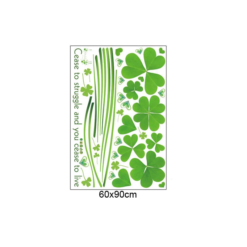 Big Size Clover Wall Stickers Home Decor Living Room Bedroom Bathroom Children Room Wall