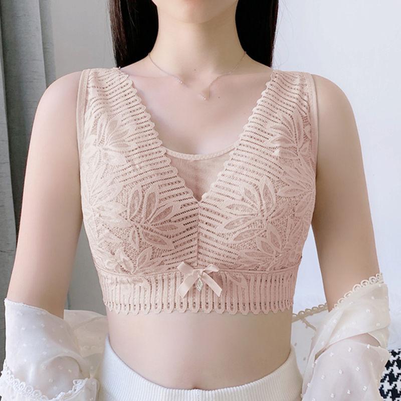 Ultra-thin Underwear Women's Big Breasts Show Small Breasts Gather Adjustment Type Fat No Steel Ring Large Size Show Thin Full Cup Bra