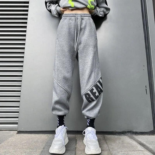 Autumn and Winter Tide Brand High-waisted Leggings Sweatpants Ladies Korean Printed Casual Pants Trendy Pants Women