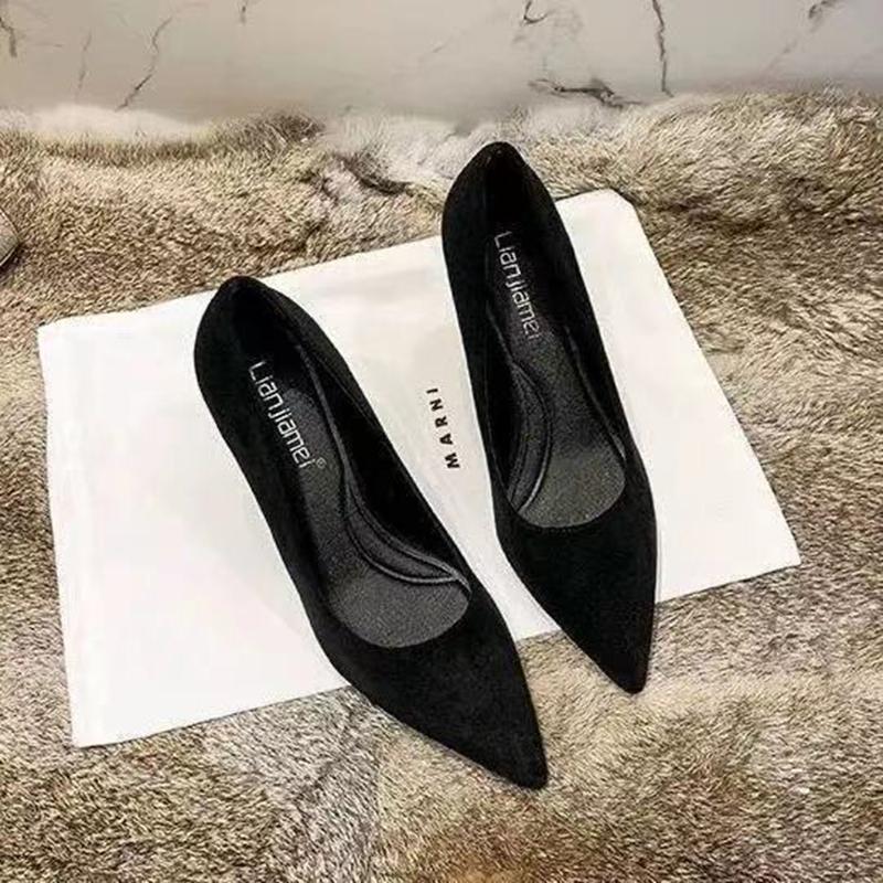 Female Stiletto High Heels Black Pointed Toe Shoes Spring and Autumn Girl Single Shoes