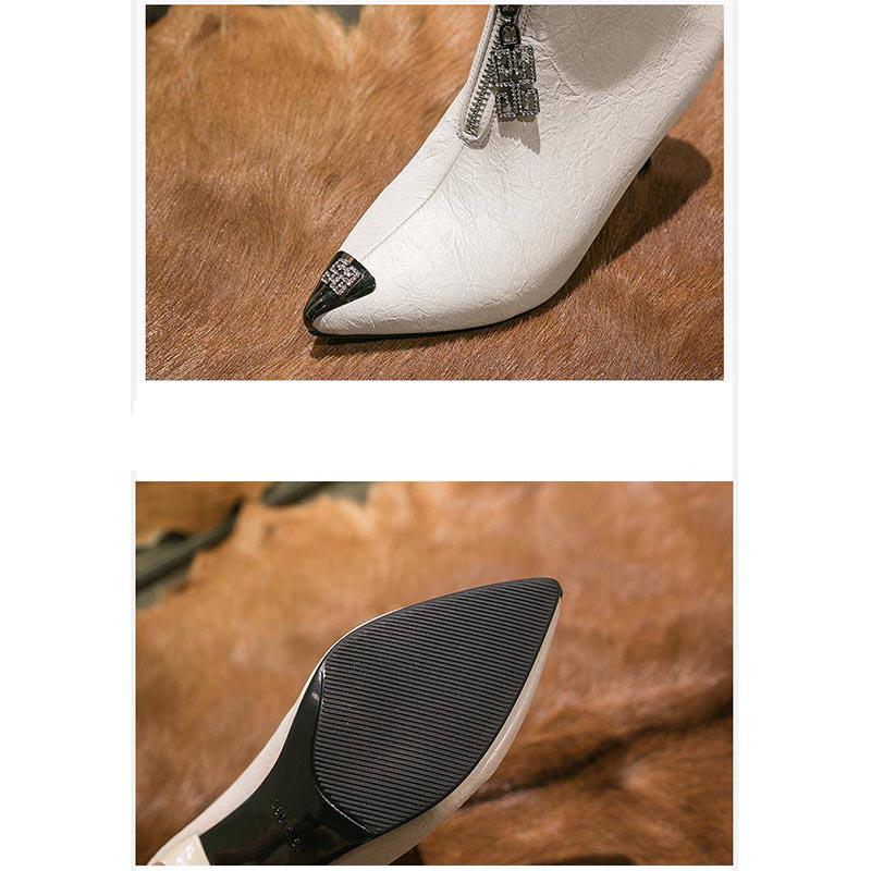 Ankle for Women Short High Heels Pointed Toe Boots Shoes Ladies Shoes