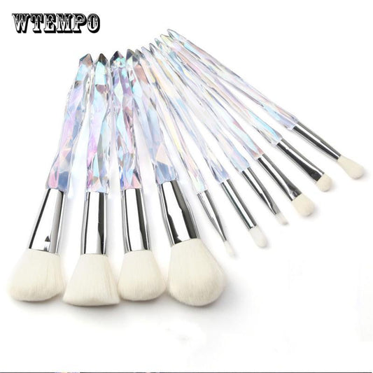 10pcs Unicorn Makeup Brushes Set Eyeshadow Foundation Crystal Diamond Make Up Brush Kits Maquiagem
