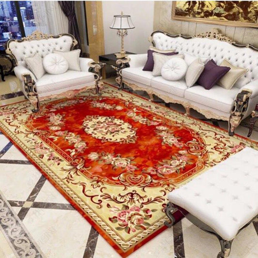 Elegant Rustic Floral Living Room Rug Modern European Carpets for Living Room Designer Rugs