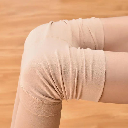 Plus Velvet Autumn and Winter Bottoming One Cold and Warm Anti-hook Silk Pantyhose Pants Women's Free Size Thickening Stockings Thin Velvet