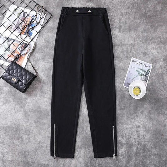 Autumn and Winter Ladies Cotton Warm Long Pants Oversized Stretch Retro Casual Loose Trousers