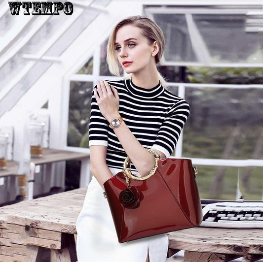 Women's High-grade Patent Leather Handbag Fashion Elegant Diagonal Bag Shoulder Bag