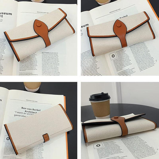 Wallets with Coin Pocket Zipper Purse Women Clutches Printing Canvas Bag Multi-Layer Portable Handbag Wristlet