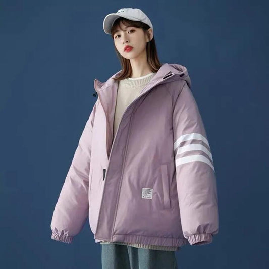 Winter Cotton-padded Women's Loose Oversize Cotton-padded Coat Korean Version Bread Coat Hoodie Warm Sportswear Casual Coat