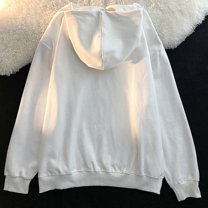 Streetwear Hip Hop Hoodies Women Chain Printed Fashion Pullover Sweatshirts Plus Size Loose Casual Hooded Tops Oversized Streetwear Harajuku Hoodies