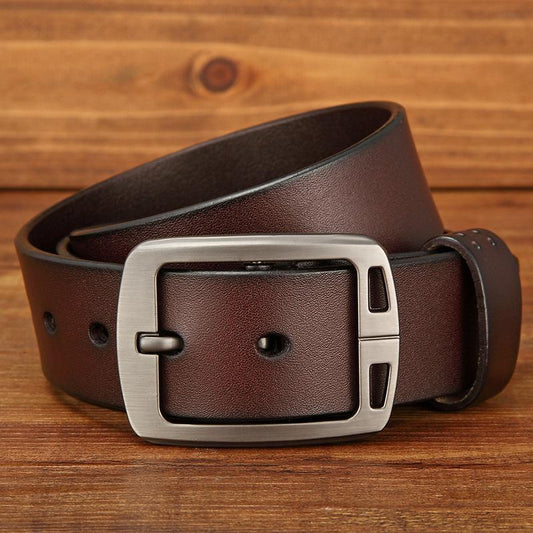 Belt 1pcs 120*3.8cm 100% Genuine Leather Belts for Men Strap Pin Buckle Jeans
