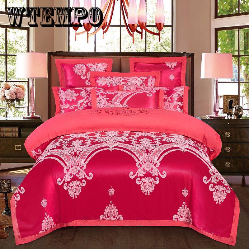 Quilt cover, bed pillowcase, noble European embroidery, jacquard, cotton, four-piece bedding