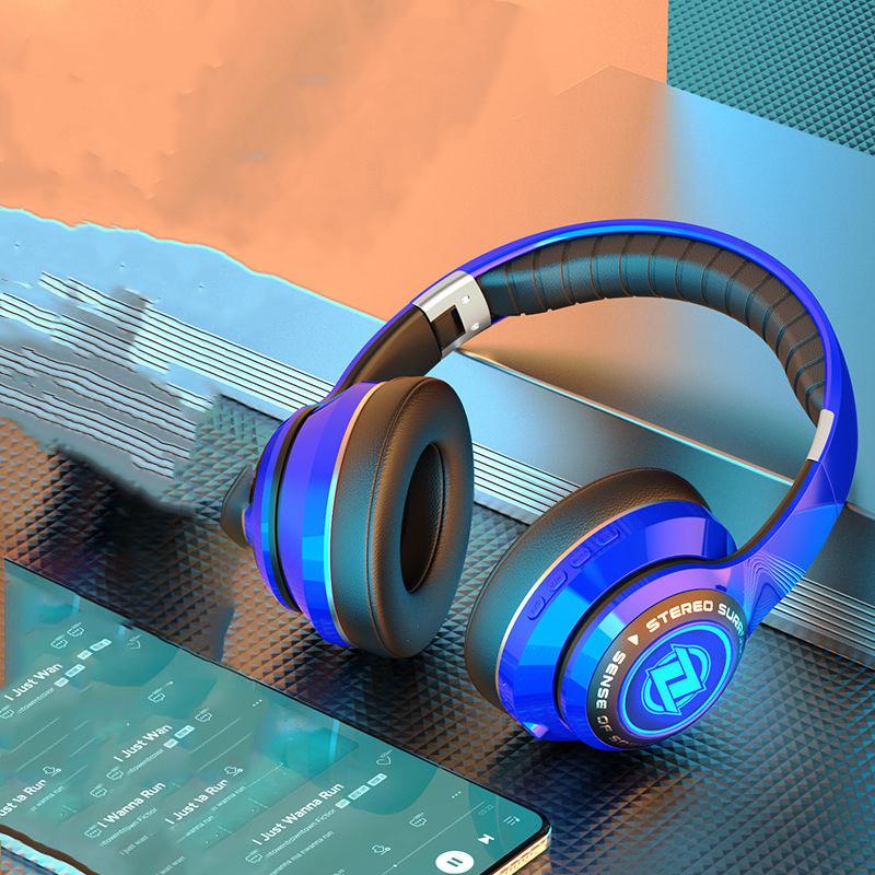 Luminous Bluetooth Headset Head-mounted Subwoofer Plug Cartoon Computer Mobile Phone Wireless Sports Game Headset Universal