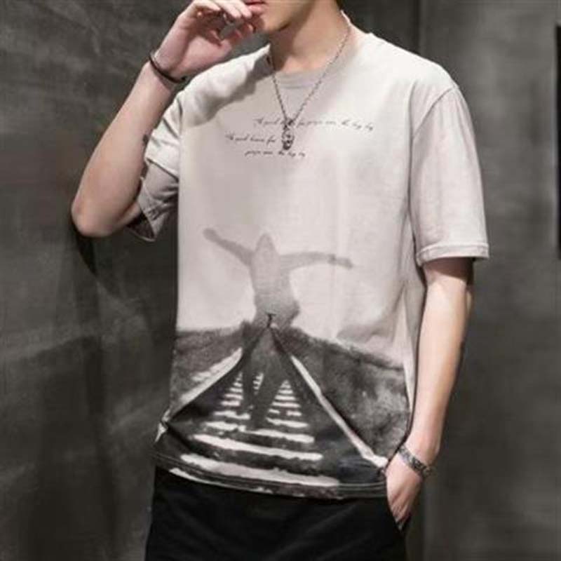 Casual Men's Summer Casual Wear Men's Printed Short-sleeved T-shirt