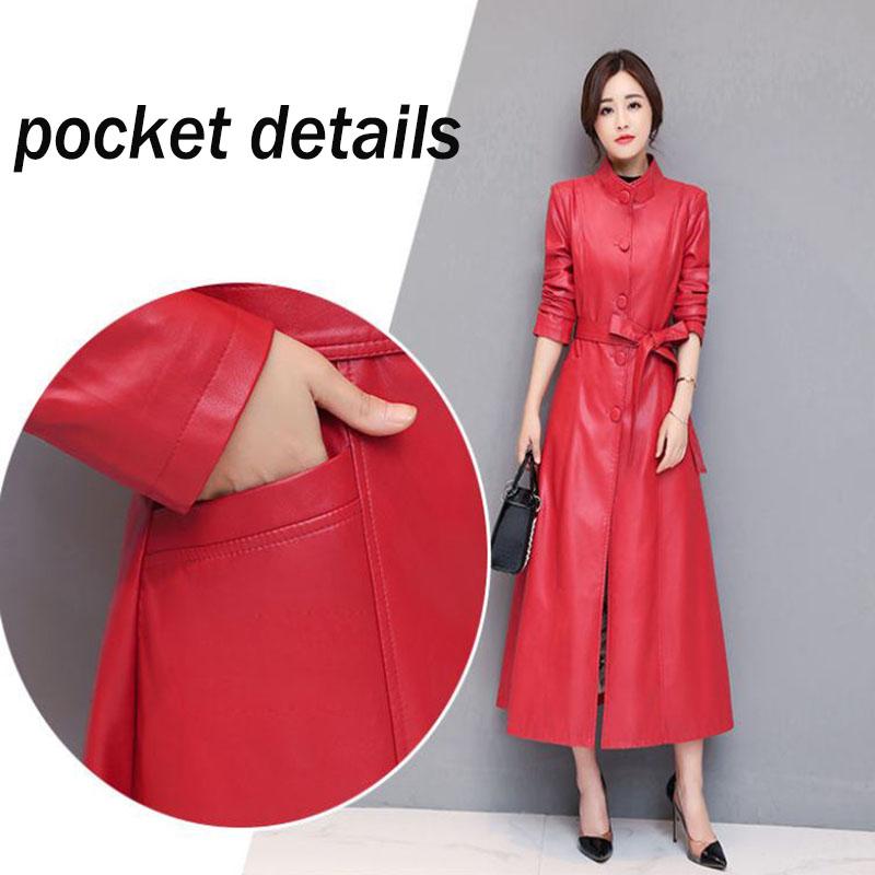 Winter Women's Leather Jacket Fashion Slim Mid-length Leather Jacket Thicken Warm Large Size Leather Jacket