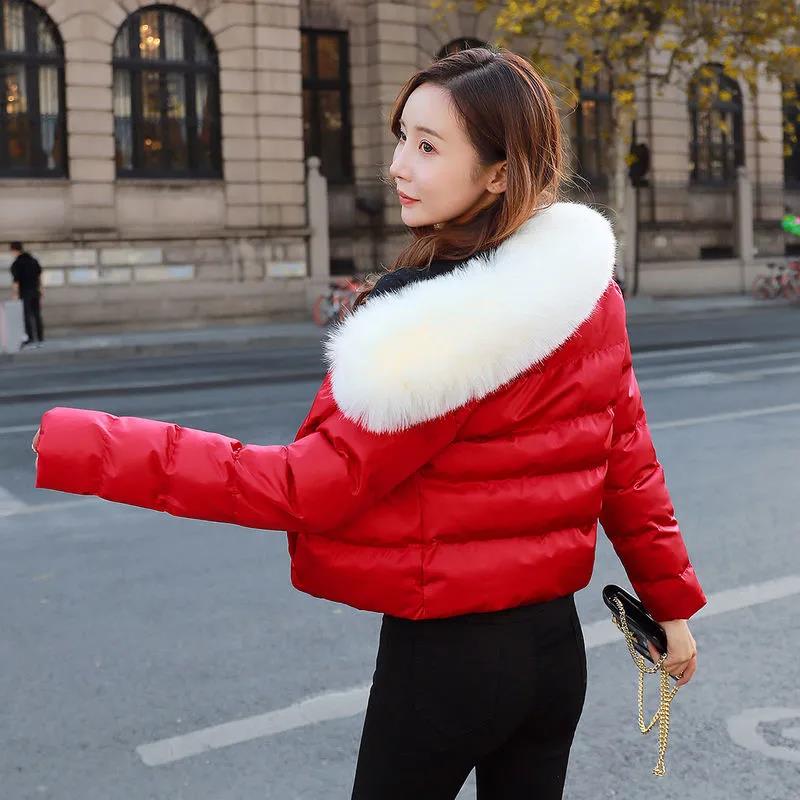 Winter Down Jacket Short Slim-fit Warm Jacket White Fur Collar Lightweight Women's Down Jacket