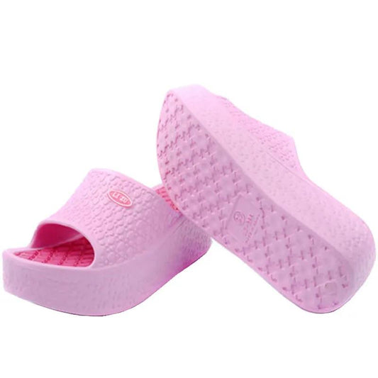 Wedge Heel Thick Bottom Women's One-word Slippers Wear Bohemian Plastic Foam Home Bathroom Slippers Ultra-light and Comfortable