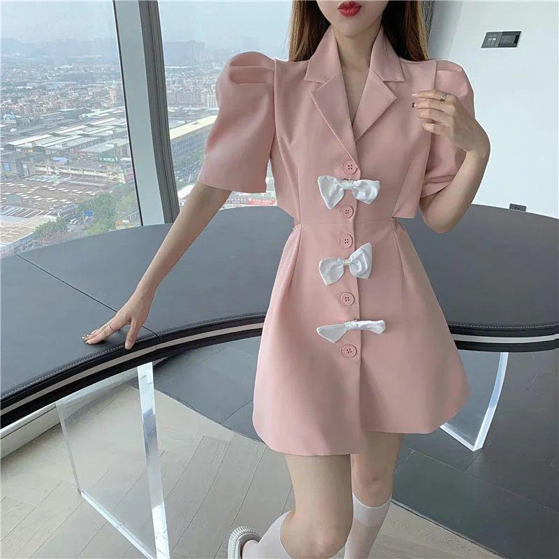 Bow Knot Waistless Suit Dress Women's New Temperament Fashion Waist-slung Royal Sister Style A-line Skirt Ladies Casual Suit Skirt
