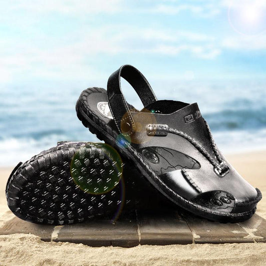 Spring Summer Shoes Leather Shoes Sandals Slippers Men's Beach Shoes Wading Shoes All-match Shoes