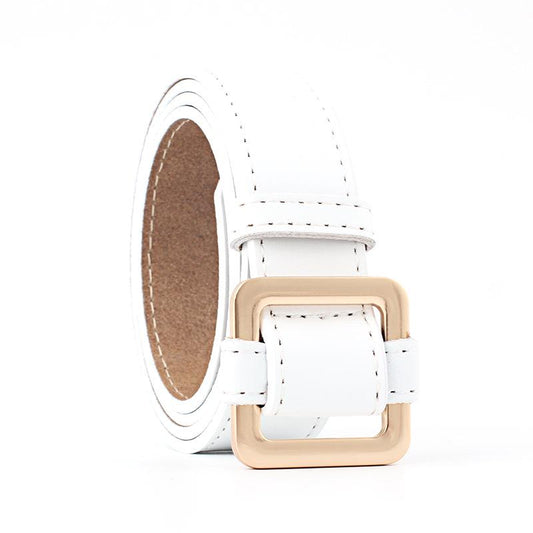 Belts Classic Square Buckle Wide Belts for Women Casual Leather Belt