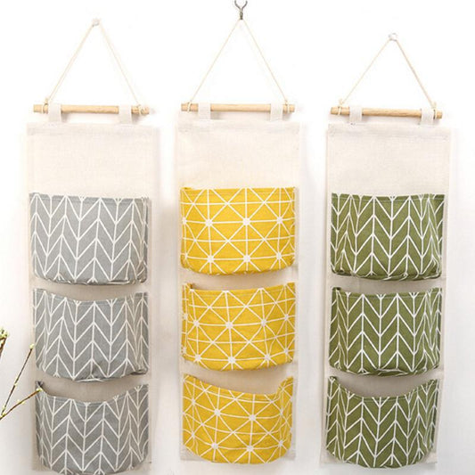 Fabric Cotton Pocket Wall Hanging Storage Bags