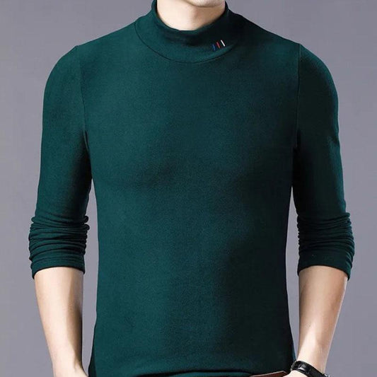 Double-sided Velvet Men's High-neck Long-sleeved T-shirt Plus Velvet Thermal Underwear Plus Size Bottoming Shirt Top
