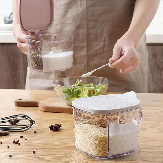 Household Seasoning Box Kitchen Four-grade Transparent Seasoning Box Seasoning Supplies Storage Box