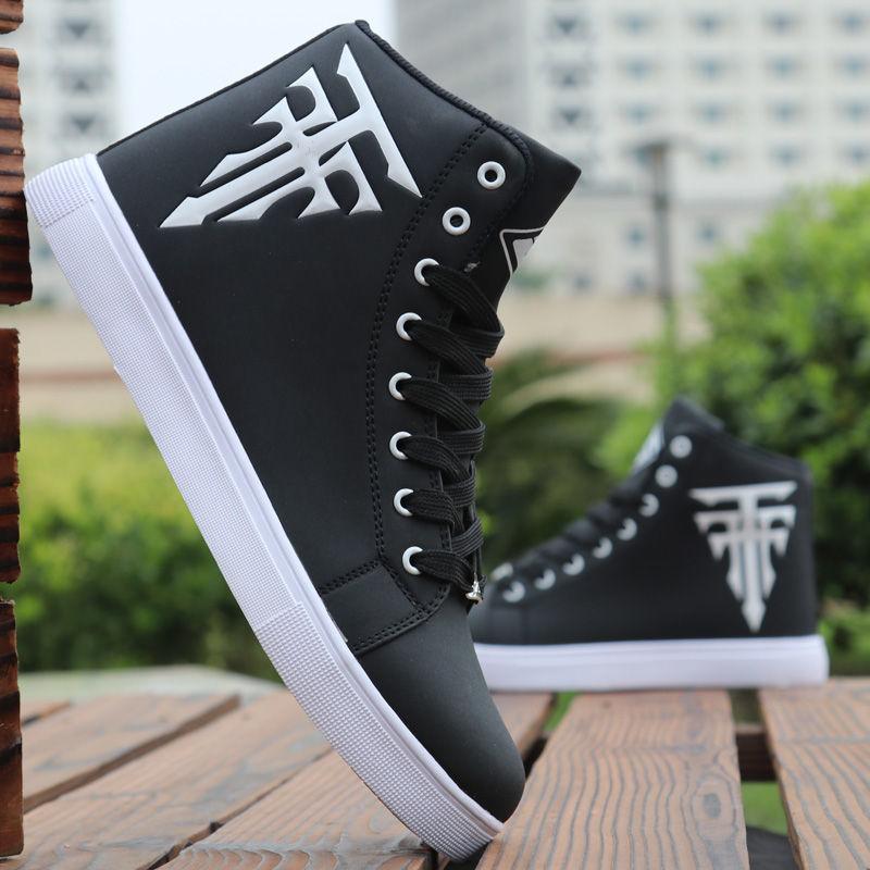 Summer Men's Korean Style High-top Shoes Trendy All-match Height-increasing Shoes Men's High-top Sneakers