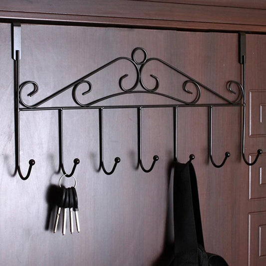 2 Pieces Door Hook Hanger Bedroom Bathroom European Style Coat Rack Door Hanging Bag Door Back Wrought Iron Clothes Hanger Wall Hangering