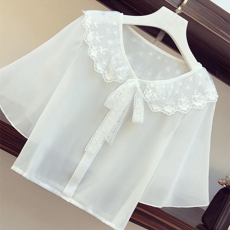 Three-piece Female Summer Loose Camisole + Chiffon Top + High-waist Wide-leg Pants Suit Sweet and Cute Three-piece Lady Suit