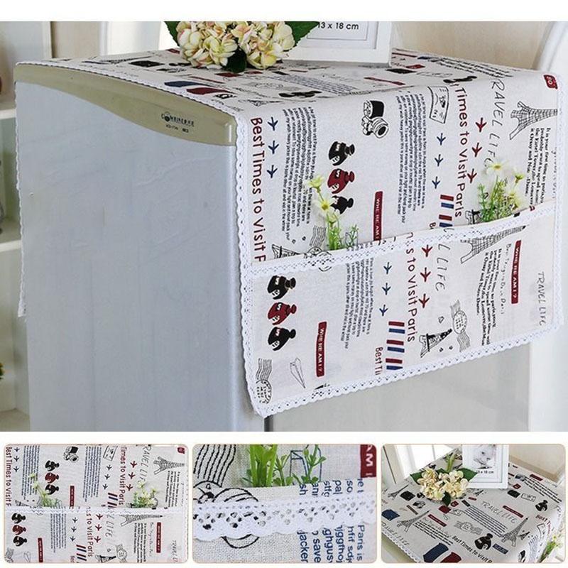 Dust Covers Washing Machine Covers Refrigerator Dust with Pocket Cotton Dust Covers Home Cleaning Dust Cover