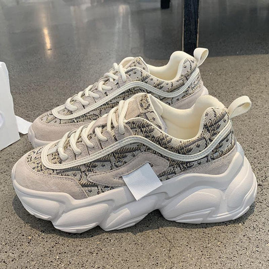 Ladies Thick-soled Height-increasing Shoes Fashion All-match Casual Sports Shoes Spring and Summer Outdoor Running Breathable Clearance Shoes