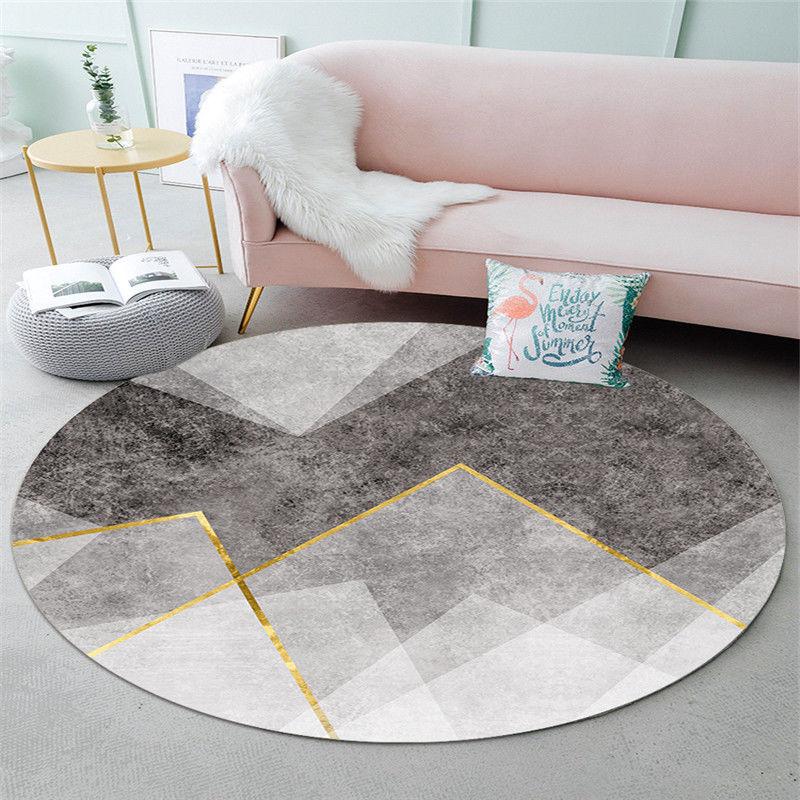 Round Carpet for Living Room Non-slip Mat Kids Bedroom Computer Chair Upholstery Area Rug Mats