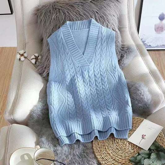 Palnic Female Knit Spring and Autumn School Style Sweater Vest Oxyte Woolen Horse Sewen