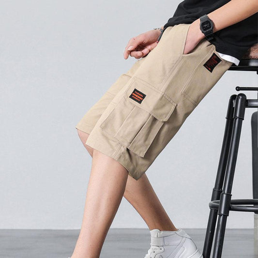 Men's Thin Casual Pants Loose Sports Style Cargo Shorts Summer Breathable Cool Five Pants Beltless Comfortable Sports Shorts