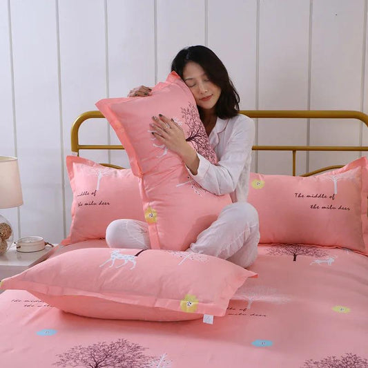 Pure Cotton Pillowcase Two Sets of Modern Minimalist Bedding Printing Pillow Dust Cover Single Double Pillowcase