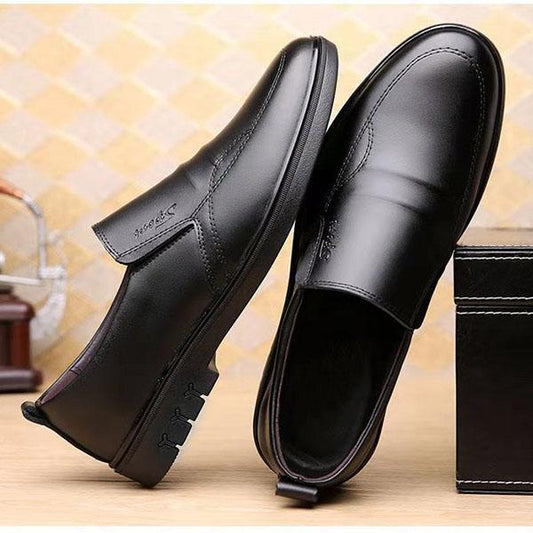 Men's Breathable Casual Leather Shoes British Business Wedding Moccasins Trend All Match Soft Sole Wear-resistant Driving Shoes