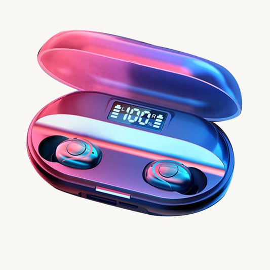 Wireless Bluetooth 5.0 Earphones In-ear Digital Display Support Call Handsfree with Charging Bay