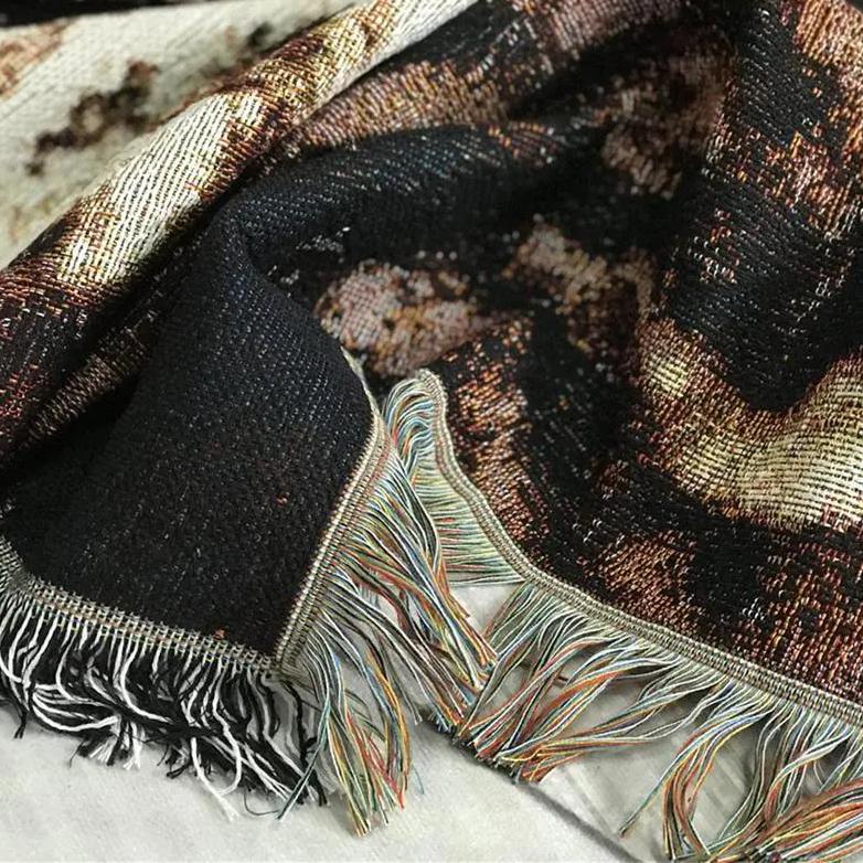 Simple Modern Tiger Pattern Knitted Sofa Cover Universal Sheet Tablecloth and Cover Cloth for Four Seasons Jacquard Weave Blanket