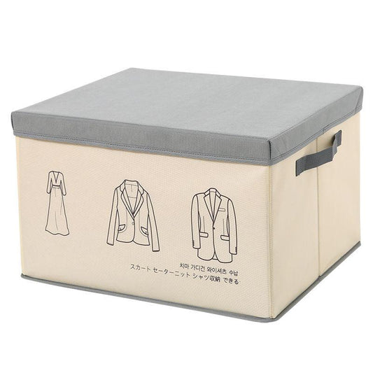 Cloth Storage Box Foldable Clothing Storage Box Household Storage Box Living Room Bedroom Dust-proof Covered Storage Box