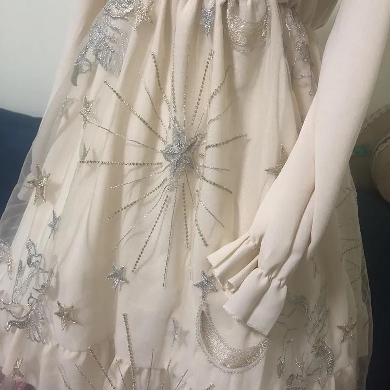 Lolita Style Puff Sleeve Bandage Sweet Sailor Collar Kawaii Ruffles Girl Cosplay Japanese Lace Dress