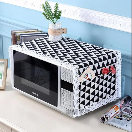 Pastoral Fabric Microwave Oven Cover Towel Refrigerator Washing Machine Universal Cotton and Linen Dust Protection Cover Household Storage Cover Cloth