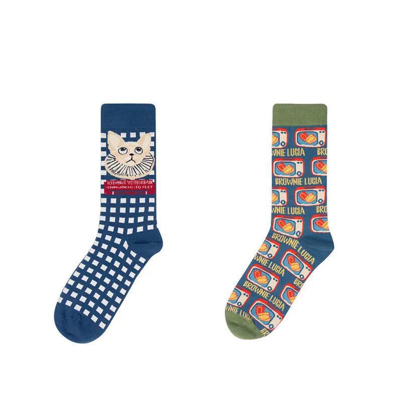 Three Pairs of Women's Socks Fashion Print Cartoon Pattern Socks Winter Thick Pile Pile Socks