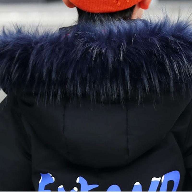 Boy's Cotton-padded Winter Children's Jacket Thickened Mid-length Cotton-padded Jacket Western Style Big Children's Warm Top