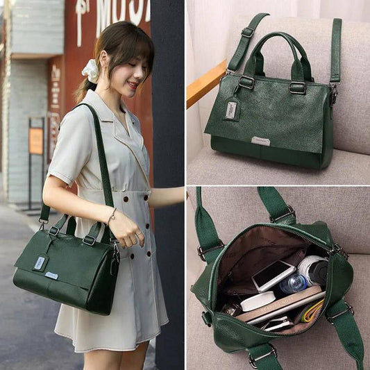 Leather Handbag Women Summer Fashion Soft Leather Big Bag Simple Texture One-shoulder Messenger Bag