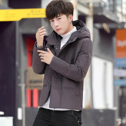 Winter Men's Thick Warm Cotton Jacket Youth Korean Style Slim Temperament Padded Jacket Tide